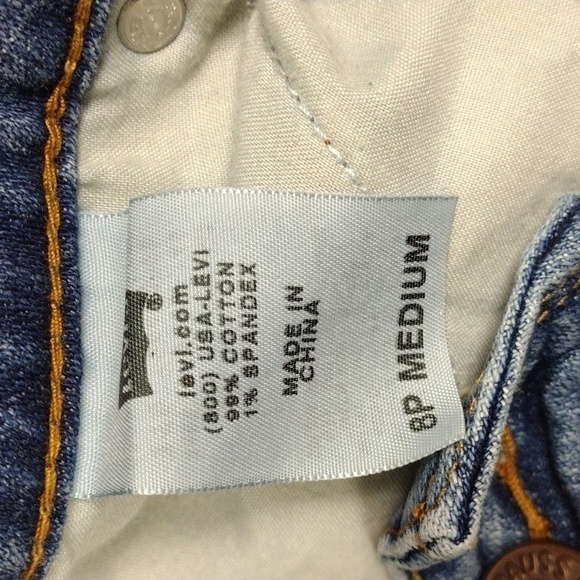 Levi's 515 Flare Blue Medium Wash Five Pocket Mid Rise Flare Leg Denim Jean - Picture 7 of 16